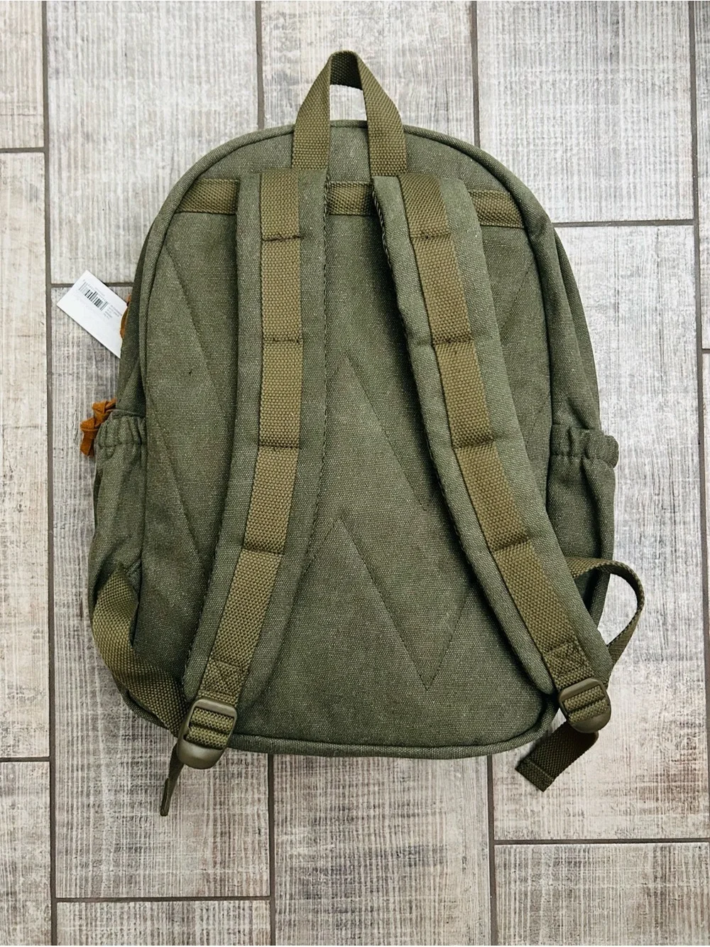17” Wrangler Olive Washed Canvas Laptop Backpack w/ Brown Accents NWT